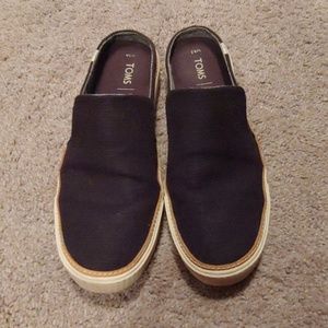 Tom's Black Canvas Slip On Loafer